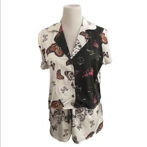 Forever 21 satin Butterfly print pajama set
